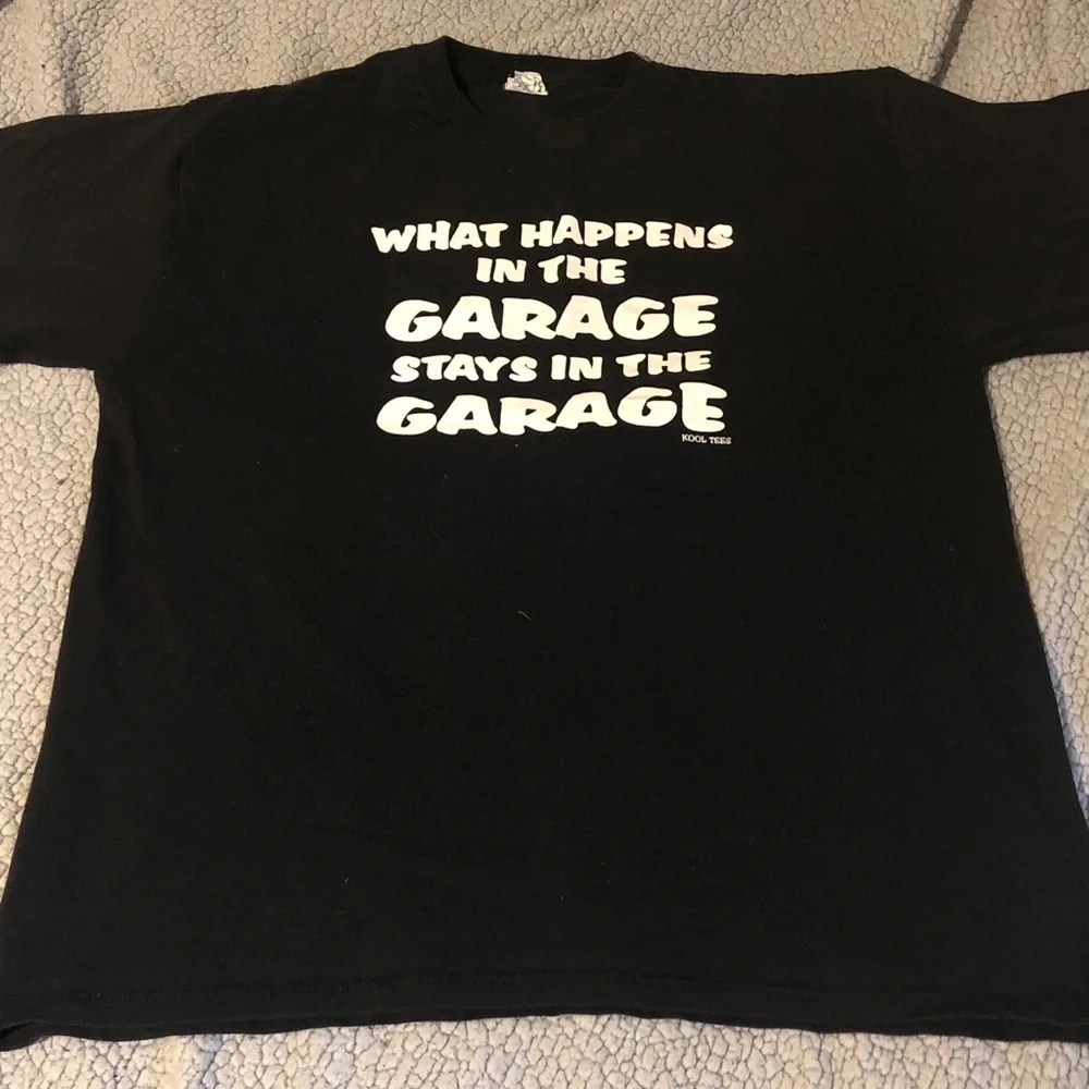 Black Graphic Tee with White Text Funny